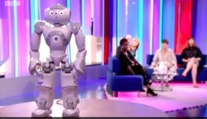 Stanley Qubit, the NAO robot owned by Chris Middleton, appears on BBC TV.