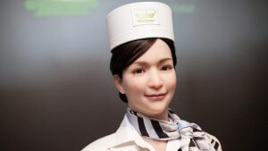 Robot receptionist at Nagasaki's Henn-na Hotel