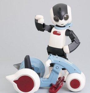 Robi humanoid, with 'Robikuru' vehicle.