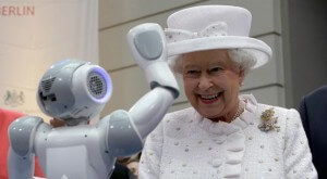 Her Majesty the Queen meets a NAO-25 humanoid robot